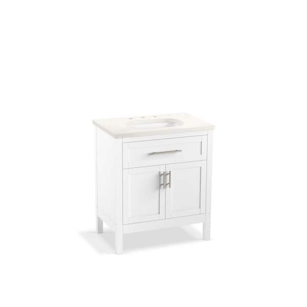 KOHLER Hadron 30.75in. Single Sink Freestanding White Bath Vanity with White Quartz Top Assembled