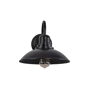 1-Light Matte Black Outdoor Barn Light Sconce with No Bulbs Included (Set of 2)