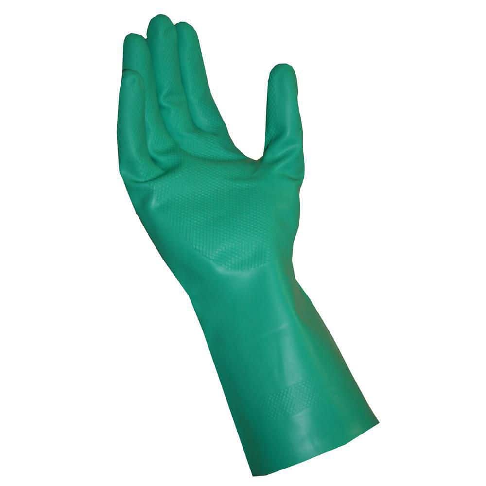 HDX Green 11 mil Reusable Nitrile Glove - S/M 24135-012 - The Home Depot