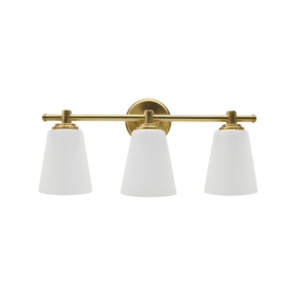 20 in. 3-Light Gold Vanity Light with Frosted Glass Shade price history on PriceWatchPro