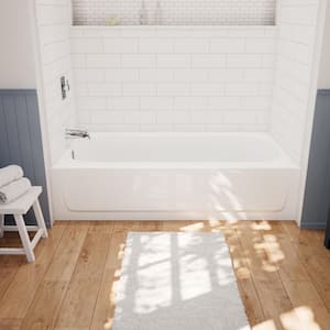Aloha Plus 60 in. x 32 in. Alcove Soaking Bathtub With Left Drain in White