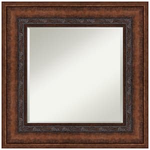 Decorative Bronze 29.5 in. W x 29.5 in. H Framed Beveled Bathroom Vanity Mirror in Bronze