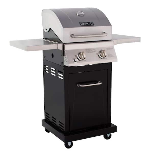 Nexgrill Small Space 2-Burner Propane Gas Grill in Stainless Steel with Cabinet 720-0864 - The Home Depot