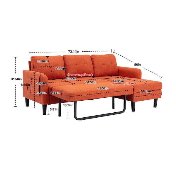 Reversible Sleeper Sectional Sofa Bed