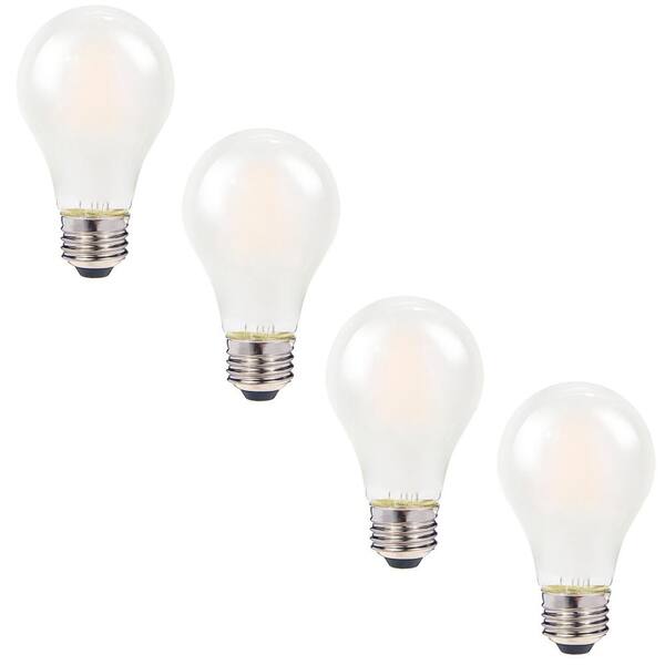 Clearly LED 40W Equivalent Frosted Warm White A19 Dimmable Child-Safe LED Light Bulb (4-Pack)