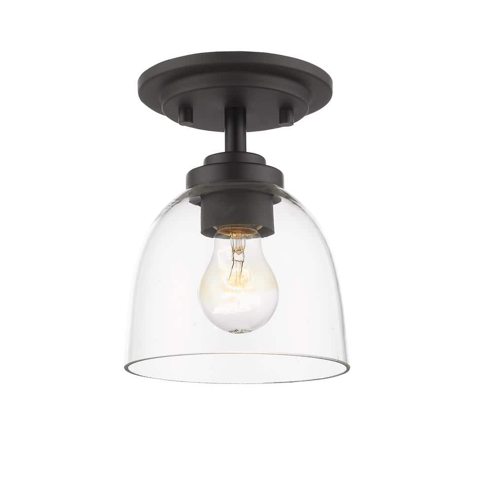 Bronze and Clear Glass 6" Indoor/Outdoor Flush Mount Light