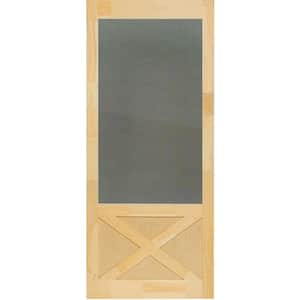 36 in. x 84 in. Thompson Natural Pine Screen Door