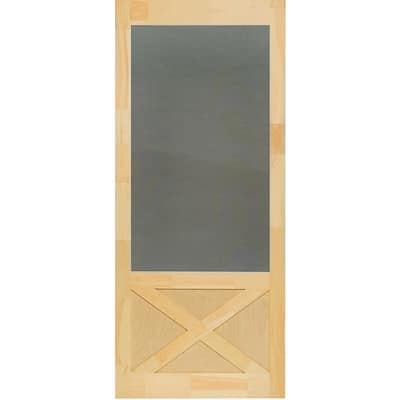 36 in. x 84 in. Thompson Natural Pine Screen Door