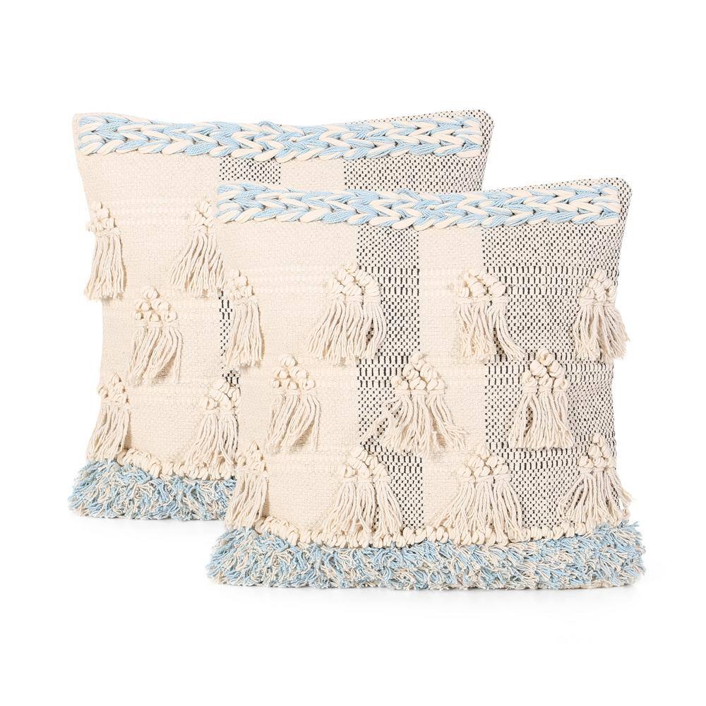 Cotton Boll Accent Pillows with Farmhouse Sentiments - 3 Pcs. 