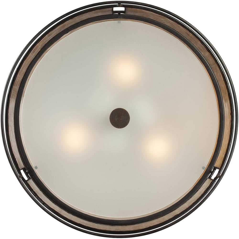 Renaissance Copper 16" Glass Drum Ceiling Light with Mosaic Tile