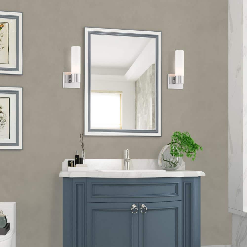 Aero Contemporary Chrome 1-Light Wall Sconce with Etched Opal Glass