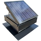 40-Watt 1600 CFM Galvanized Black Steel Roof Mount Solar Attic Fan with Humidistat-Thermostat