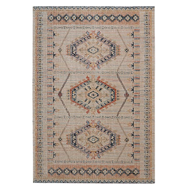 Linon Home Decor Lana Ivory and Terracotta 2 ft. x 3 ft. Area Rug