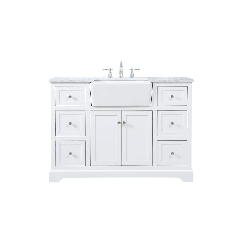 Simply Living 48 in. W x 22 in. D x 34.75 in. H Bath Vanity in White with C