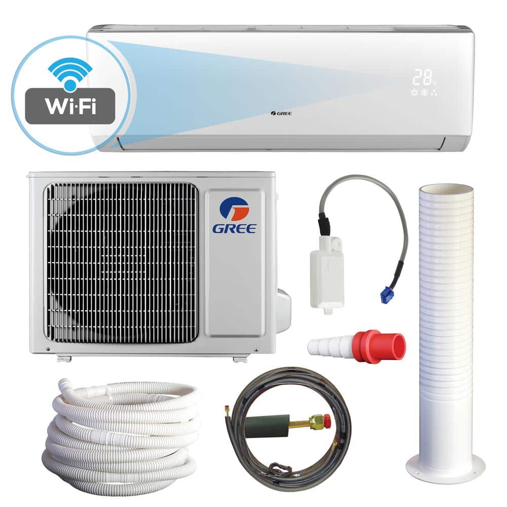 GREE LIVO 12,000 BTU 1 Ton 16 SEER Smart Home Wi-Fi Ductless Mini Split Air Conditioner with Heat Pump - 115V/60Hz, White -  LIVS12HP115V1BK