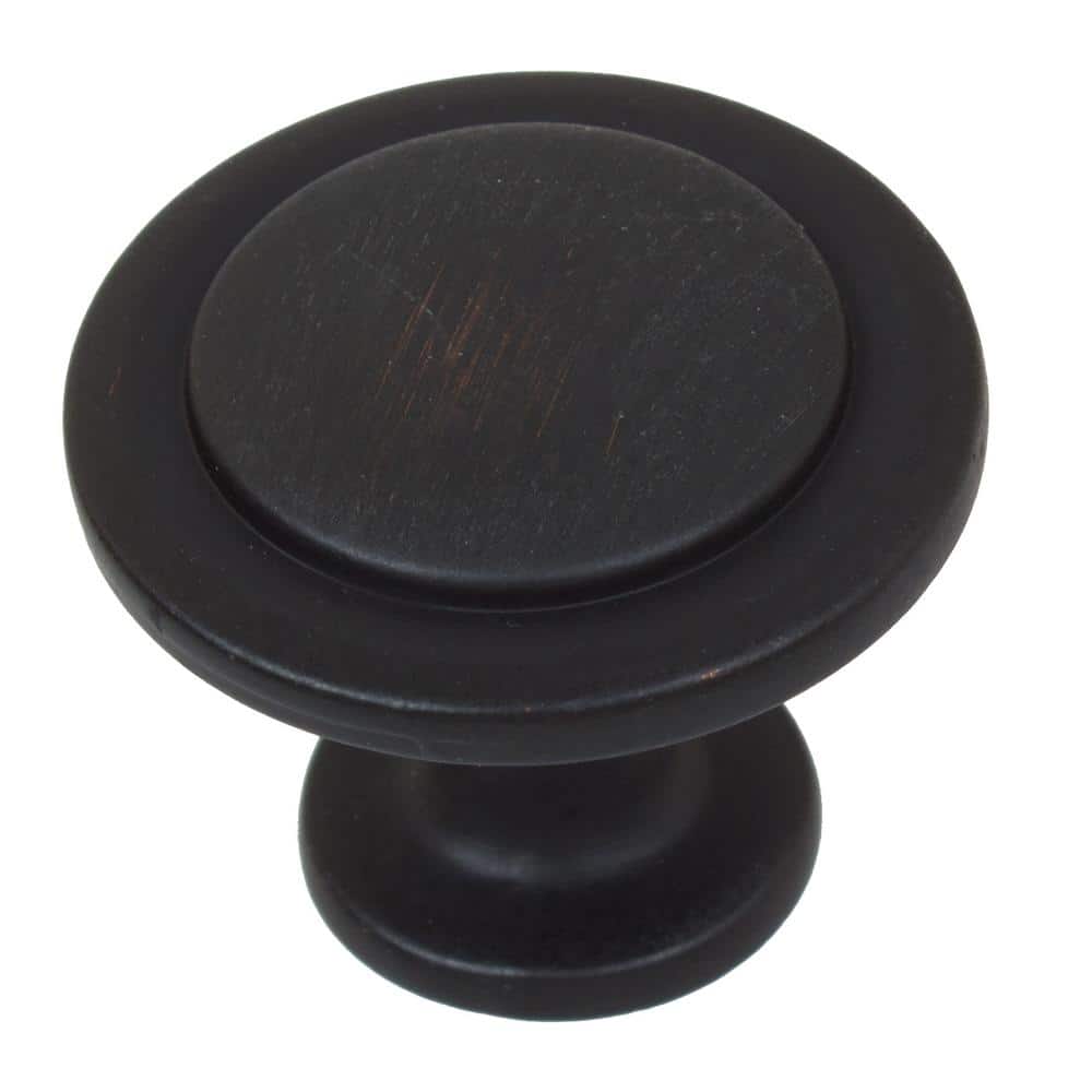 Classic Round Oil Rubbed Bronze Cabinet Knob with Mounting Hardware