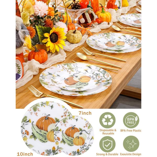 Service De Table Williams Sonoma Harvest Pumpkin - 20 Pièces (assiettes, Bols, Mugs) Thanksgiving