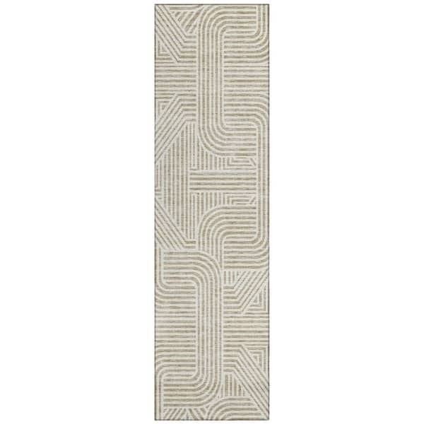 Addison Rugs Chantille Machine Washable Indoor/Outdoor Abstract ACN917 Beige 2 ft. 3 in. x 7 ft. 6 in. Area Rug