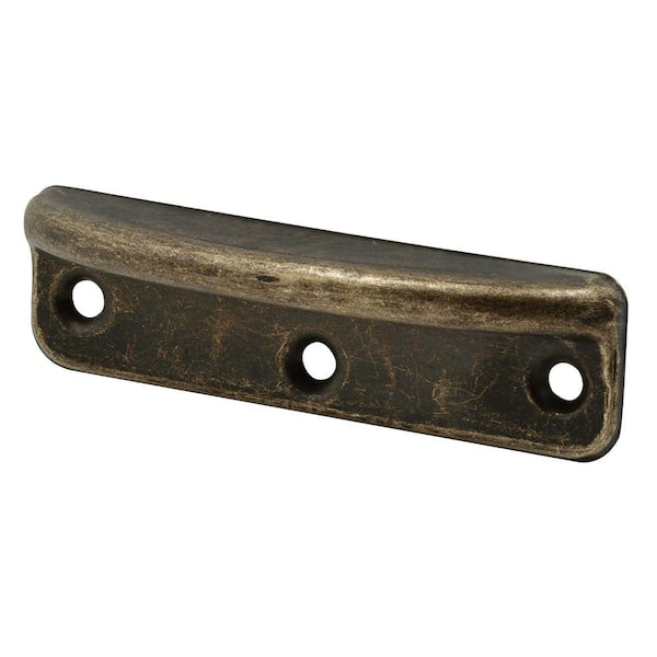 Wood Window Sash Lift, Decorator Stamped Style, Antique Brass