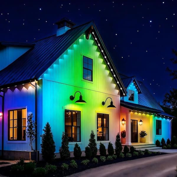 108 Light 150 ft. Indoor/Outdoor Plug-in Integrated LED Fairy String -Light, RGB Color Change permanent lights for house