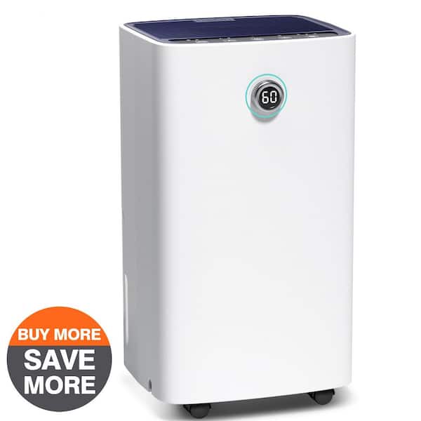 Edendirect 30 pt. 2,500 sq.ft. Dehumidifier for Home in. White, with Bucket, 36 dB Sleep Mode, Quick Cloth Drying, Anion-Air Purify