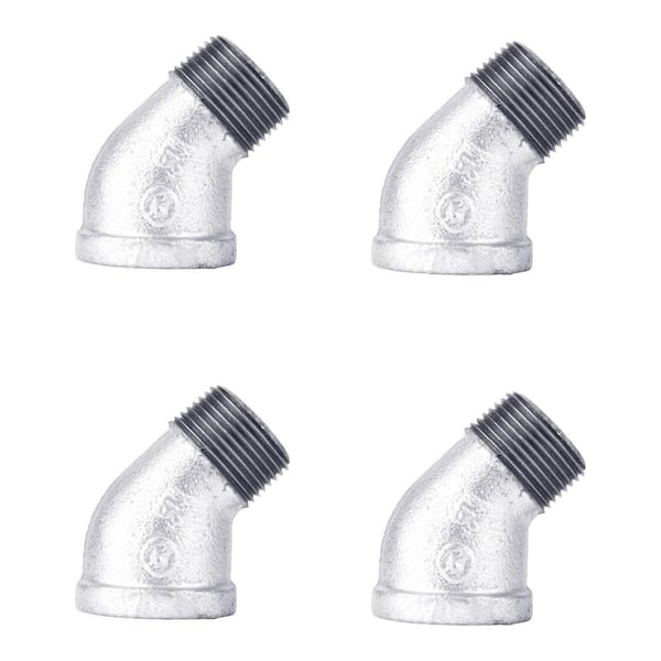 PIPE DECOR 1 in. Galvanized Iron 45 Degree Street Elbow Fitting (4-Pack)