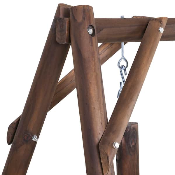 Outsunny 78 in. 2-Person Wood Patio Swing 84A-086BN - The