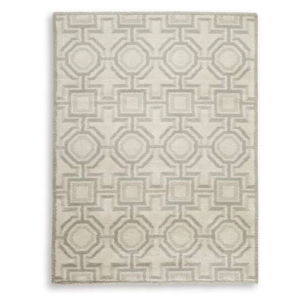 Maconville 5 ft. x 7 ft. Beige/Gray Geometric Area Rug