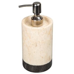 Inverary Banded Natural Marble Liquid Soap Dispenser in 2-Tone Color