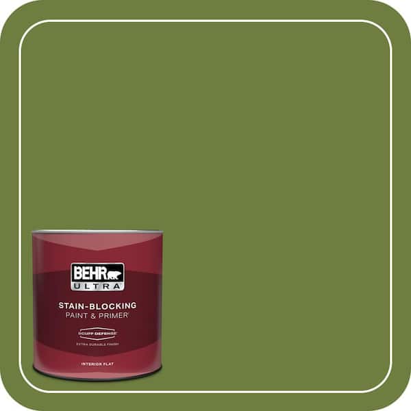 BEHR ULTRA 1 qt. #410D-6 Moss Landing Extra Durable Flat Interior Paint & Primer