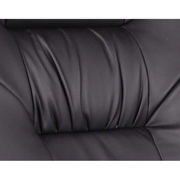 Black High Back Leather Executive Swivel Chair with Fixed Arms
