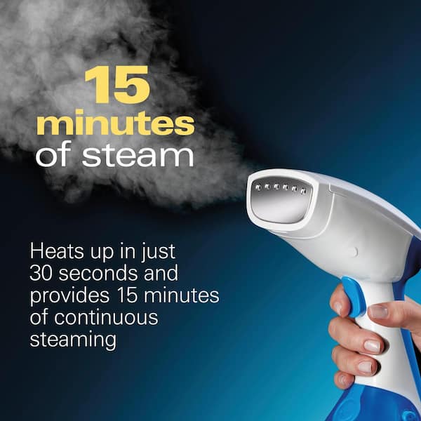  Hamilton Beach Handheld Garment Steamer for Clothes, Fabric and  Drapes, 15 Minutes of Continuous Steam, Portable Wrinkle-Remover for Home,  Vacation Essentials, 1000 Watts, White & Blue (11555) : Home & Kitchen