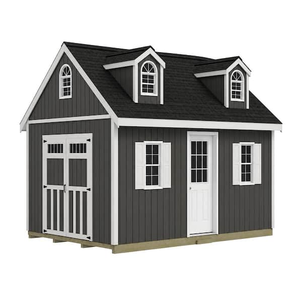 Planner's Paradise 12 ft. x 16 ft. Wood Shed Kit with Transom Doors, Loft, Dormer Kit and FortressFloor (192 sq. ft.)