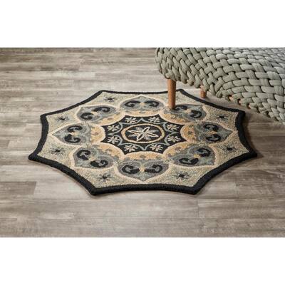 Dazzle Charcoal / Grey 6 ft. x 6 ft. Indoor Spade Octagon Area Rug