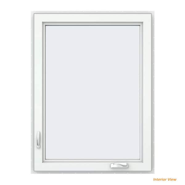 36 in. x 60 in. V-4500 Series Bronze Exterior/White Interior FiniShield Vinyl Left-Handed Casement Window w/ Mesh Screen