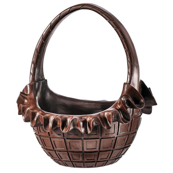 Brown Basket CDまとめ売り Handwoven brown basket with handles XXL is made of paper