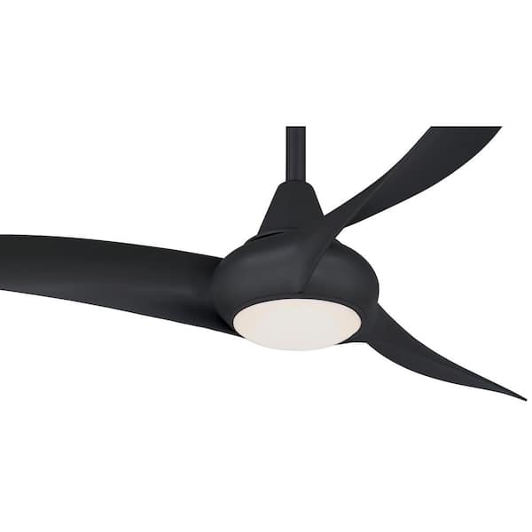 Minka Aire Light Wave 44 In Led Indoor Coal Ceiling Fan With Light And Remote Control F845 Cl The Home Depot