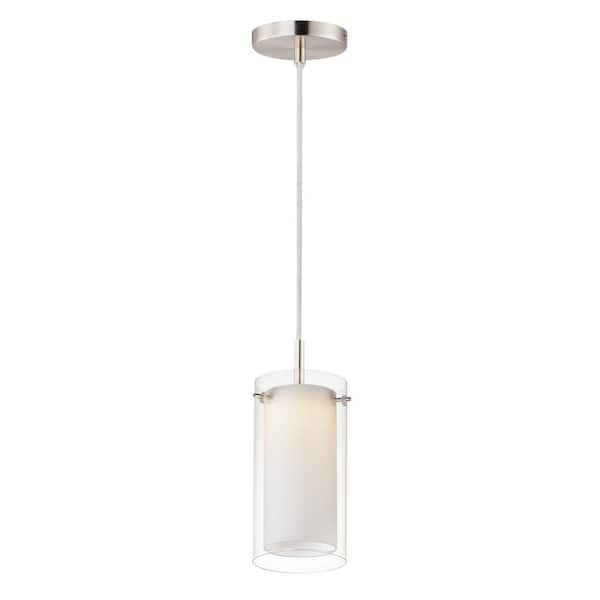 Duo Satin Nickel 1-Light Mini LED Pendant Light
