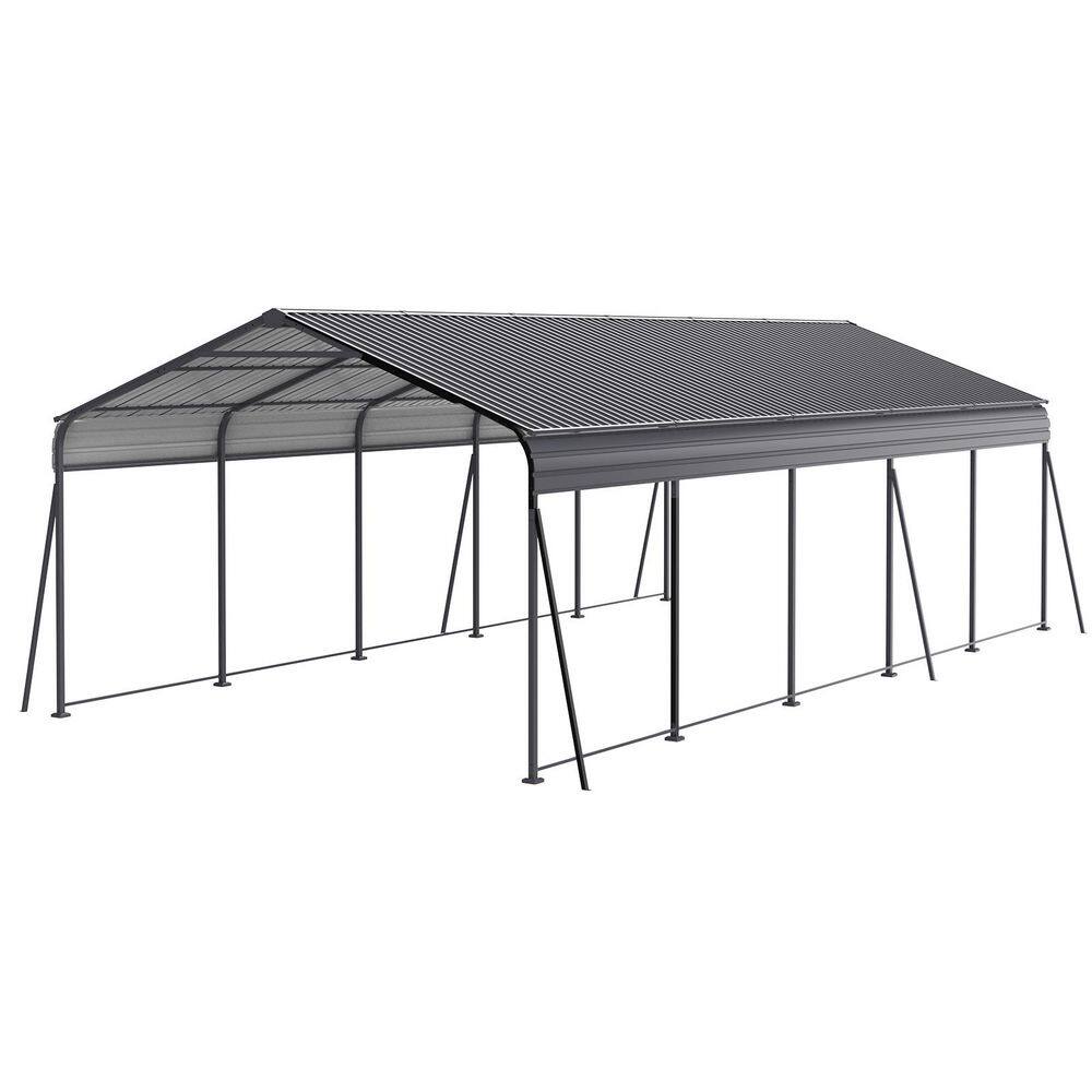 13 ft. W x 26.5 ft. D x 9 ft. H Black Metal Carport with Galvanized Steel Roof for Car price history on PriceWatchPro
