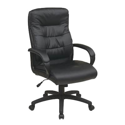 High Back Black Faux Leather Executive Chair