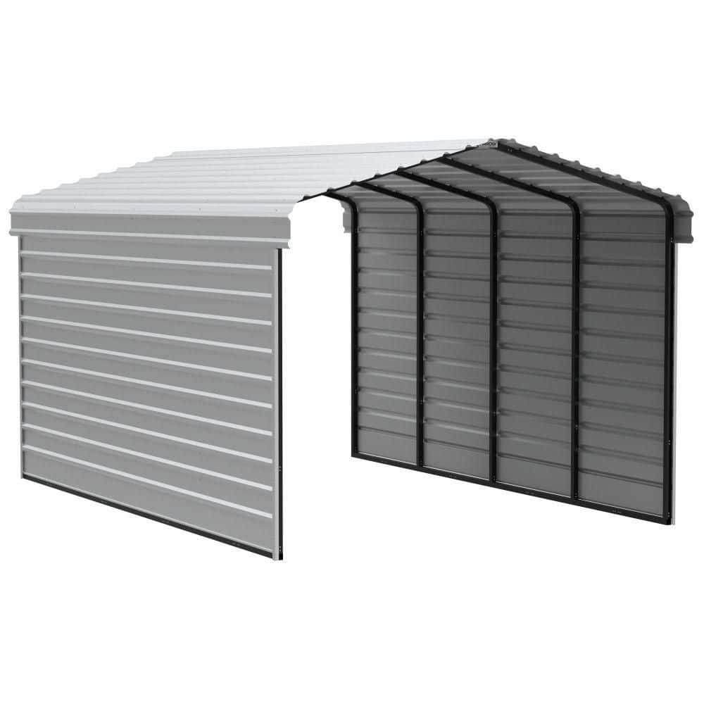ARROW 12 ft. W x 20 ft. D x 9 ft. H Eggshell Galvanized Steel Carport with 2-Side Wall Kits (CPH122009ECL2)