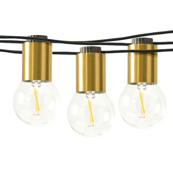 Brightech Ambience Glow 12-Light 26 ft. Outdoor Plug-in 1W 2700k LED G40 Globe Bulb String-Light