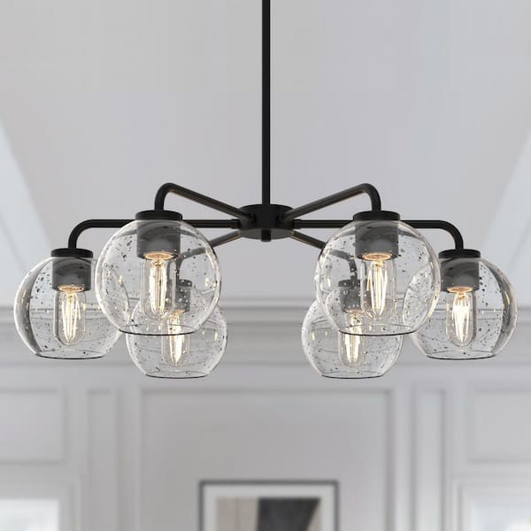6 in. Clear Glass Globe Vanity Shade with 6 in. Neckless Fitter for Bathroom