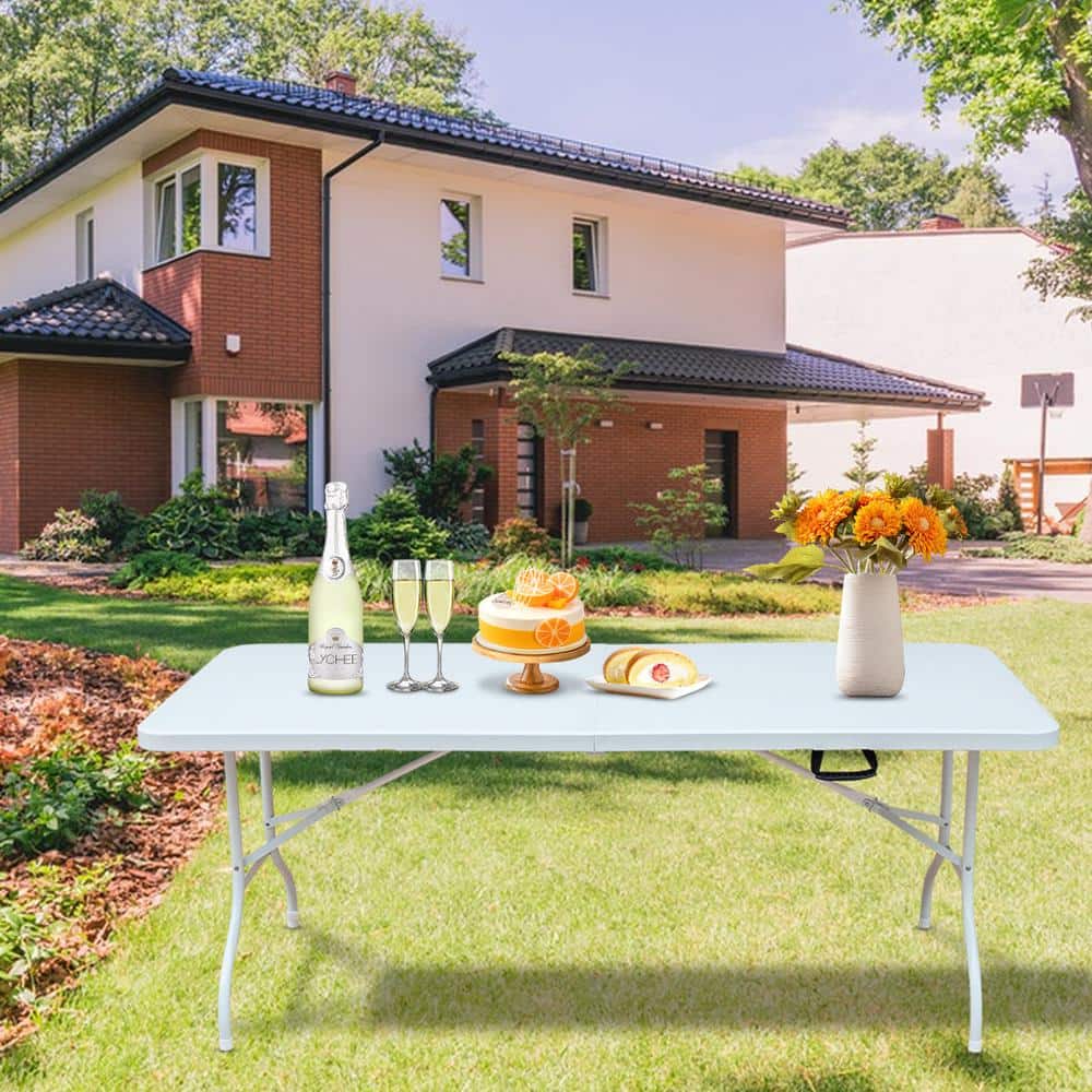 6 ft. Picnic Table, Portable Folding Table for Camping, Picnics, Parties, High Load Bearing Foldable Table-White price history on PriceWatchPro