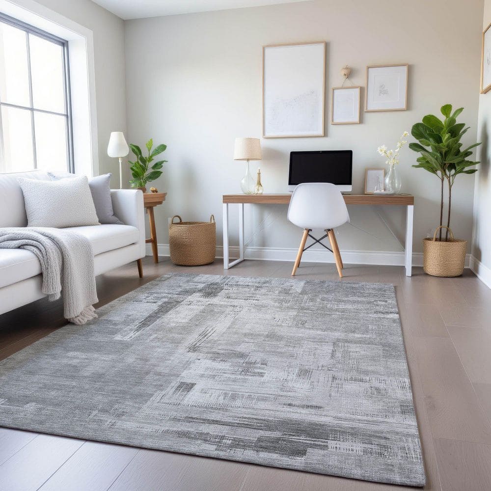 Mayfield Premium Machine Washable Abstract AMF1338 Gray 10 ft. x 14 ft. Area Rug price history on PriceWatchPro