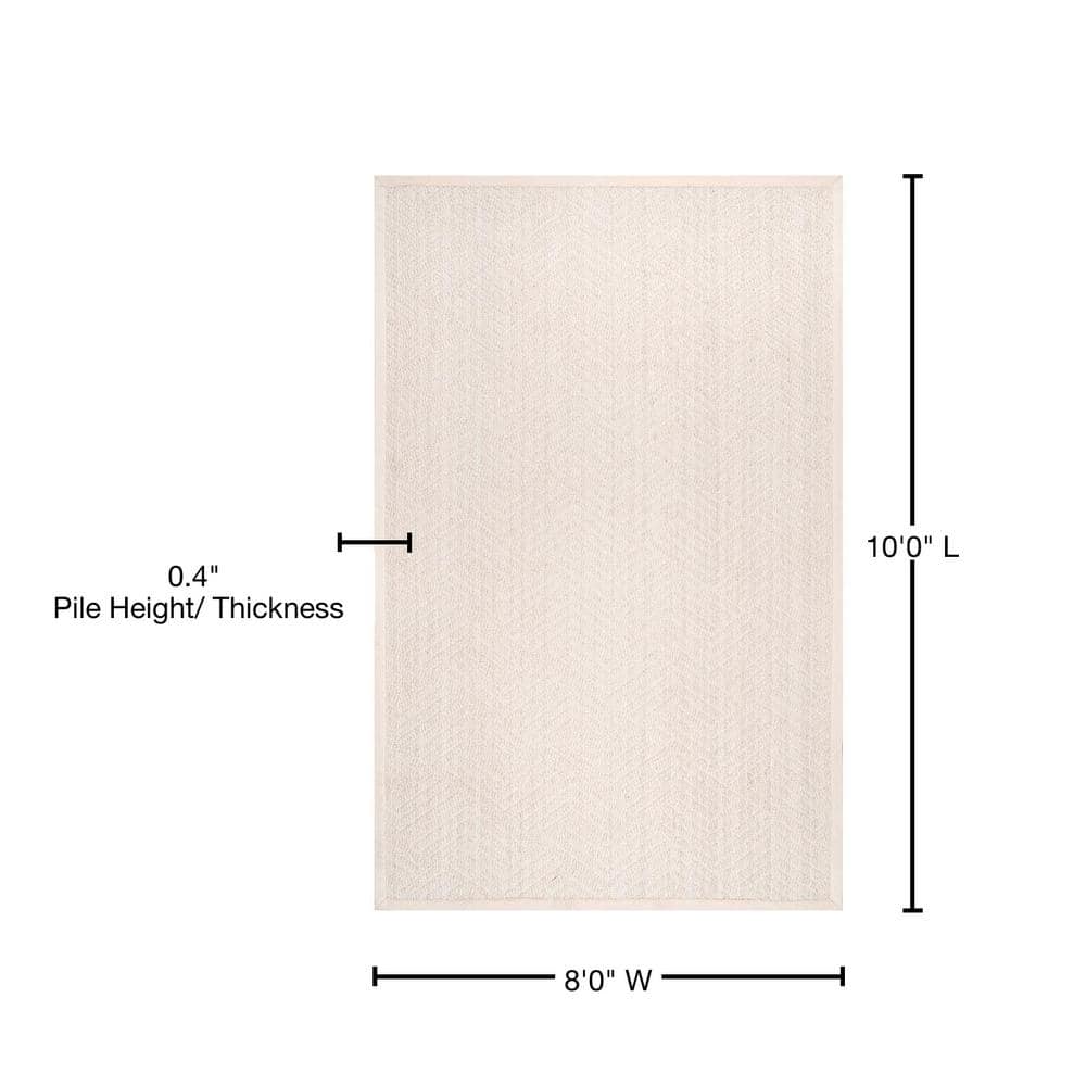 Nuloom Suzanne Solid 8x10 Wool Indoor Area Rug for Living Room Bedroom Dining Room Kitchen, Cream/Ivory