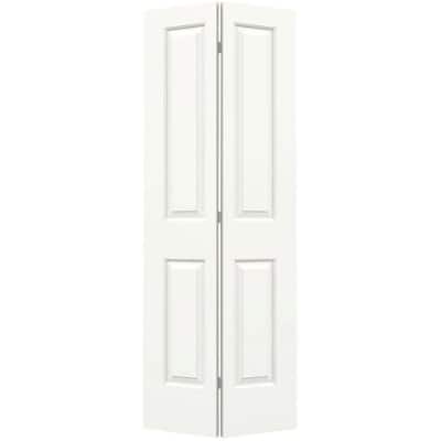 30 in. x 80 in. Cambridge White Painted Smooth Molded Composite Closet Bi-Fold Door