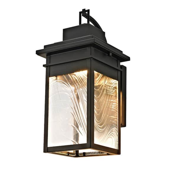 Addington Park LED Integrated Outdoor Wall Sconce with Watered Glass, Dark Bronze