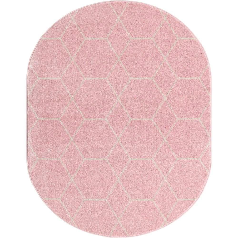 Trellis Frieze Geometric Light Pink 7 ft. 10 in. x 10 ft. Area Rug price history on PriceWatchPro