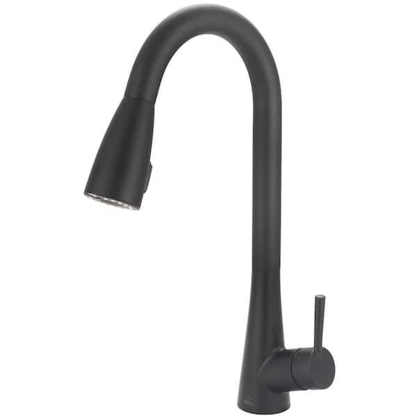 OLYMPIA Single Handle Touchless Sensor Pull Down Sprayer Kitchen Faucet in Matte Black